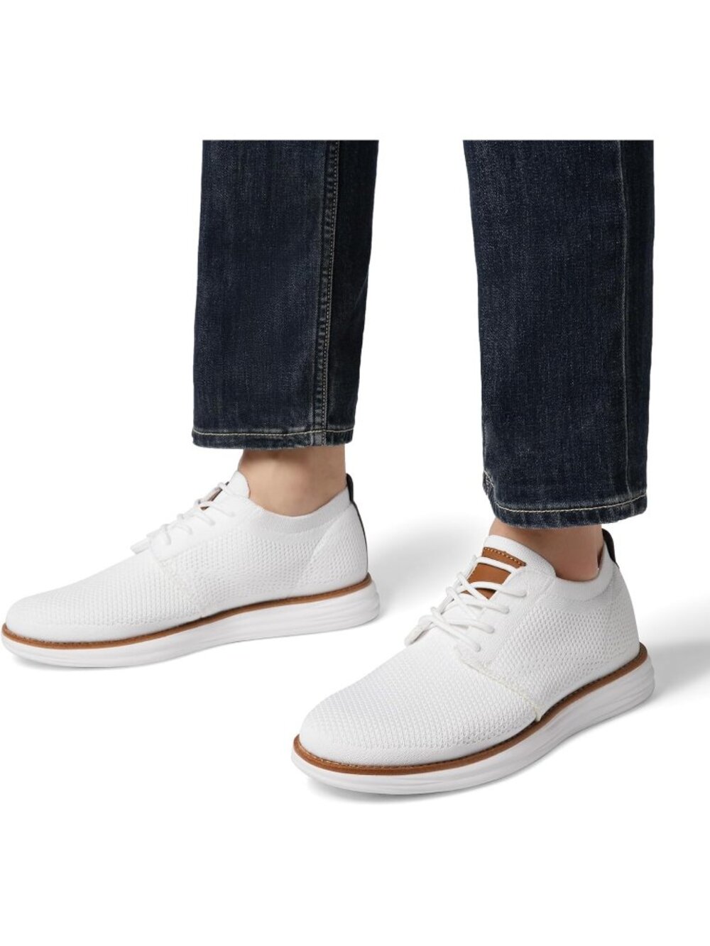 Bruno Marc Men's White Ethylene Vinyl Acetate Lace up Lightweight Sneakers - Picture 7 of 7